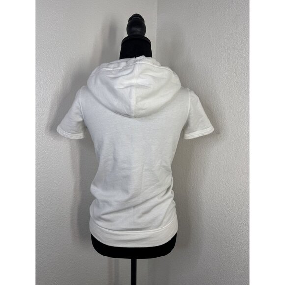Abercrombie & Fitch White Short Sleeve Hoodie S Cotton/Polyester Blend - Picture 3 of 4